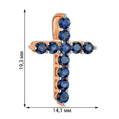 Хрестик з золота з сапфірами (арт. 3109606201с)