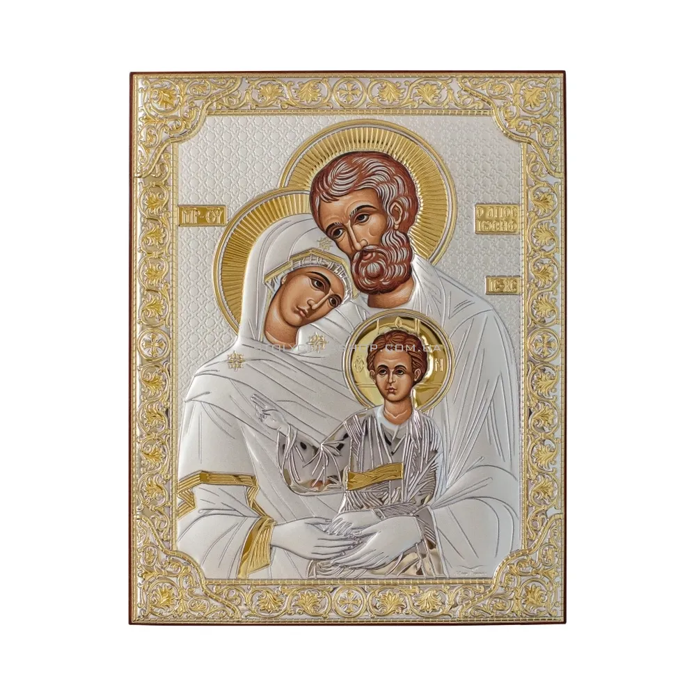 Ікона зі срібла з позолотою "Святе Сімейство" (203х153 мм) (арт. P-4/005 G/K)