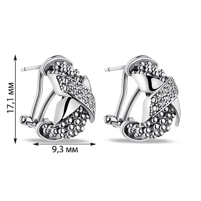 Срібні сережки з фіанітами  (арт. 05021895)