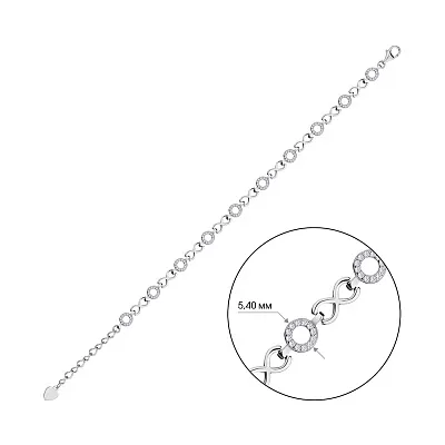 Браслет зі срібла з фіанітами  (арт. 7509/3564)