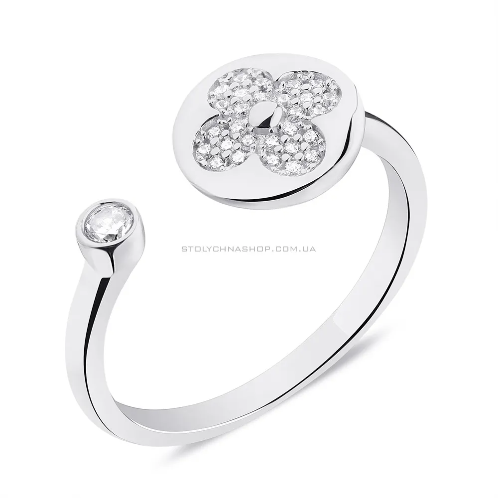 Незамкнутое кольцо из серебра с фианитами (арт. 7501/6062)