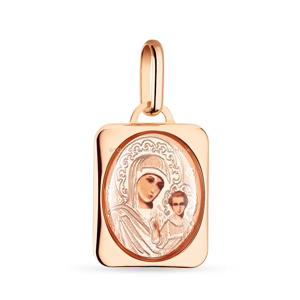 Ладанка «Матір Божа Казанська» з червоного золота  (арт. 421085К)