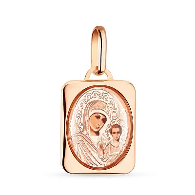 Ладанка «Матір Божа Казанська» з червоного золота  (арт. 421085К)
