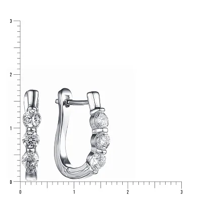 Срібні сережки з фіанітами (арт. 7502/3544)