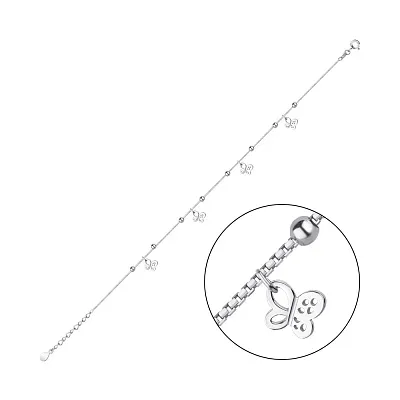 Браслет серебряный «Звезда» на ногу (арт. 7509/2518)