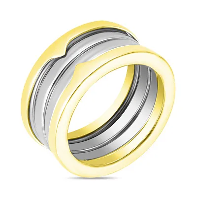 Золотое кольцо в комбинированном цвете металла (арт. 152365жб)