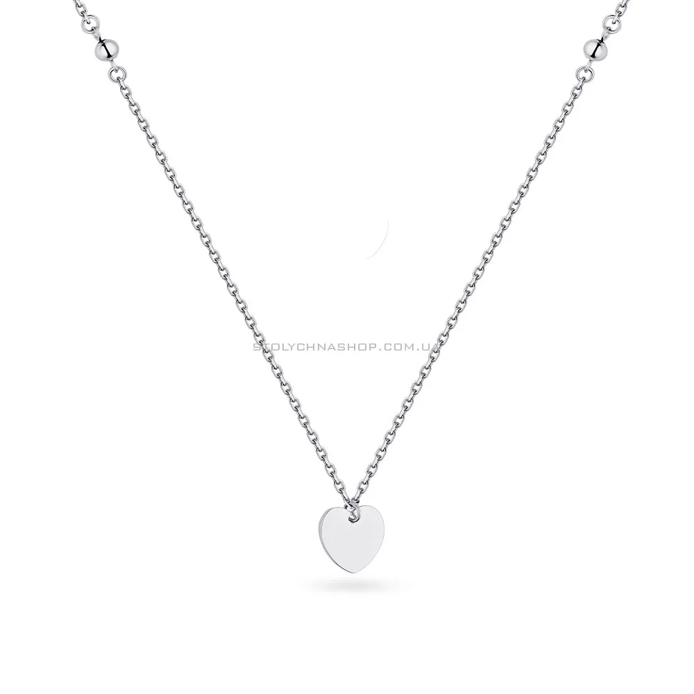 Срібне кольє "Серце" з кульками  (арт. 7507/1130) - цена