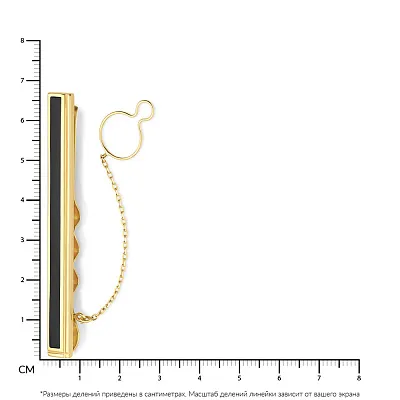 Зажим для галстука из желтого золота с эмалью (арт. 200082жеч)