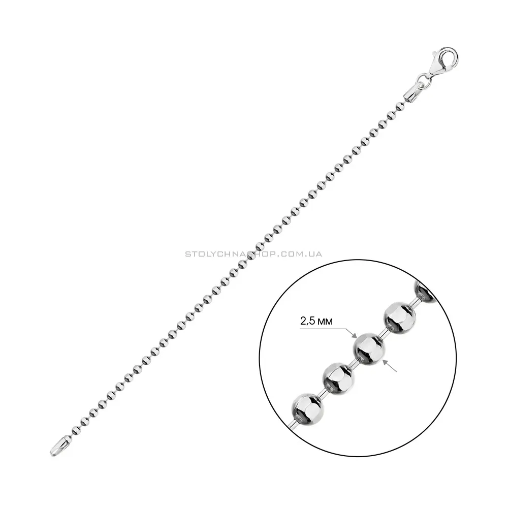 Срібний ланцюговий браслет плетіння Гольф (арт. 0310705) - 2 - цена