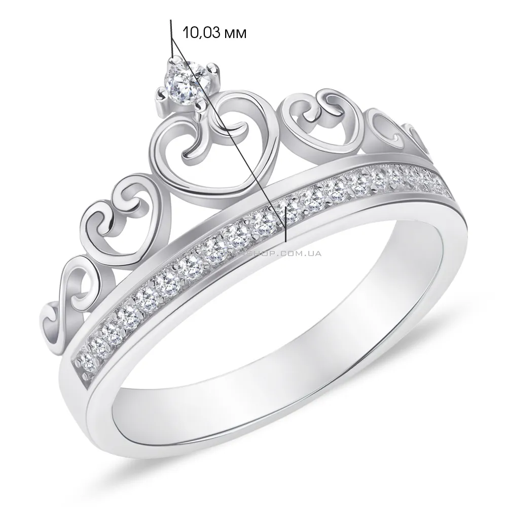 Серебряное кольцо «Корона» с фианитами (арт. 7501/4144)