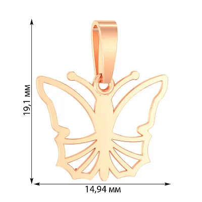 Золотая подвеска «Бабочка» (арт. 440487)