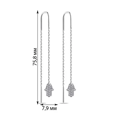 Длинные серьги-протяжки из серебра (арт. 7502/4828)
