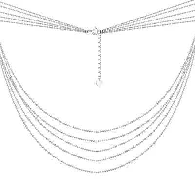 Многослойное серебряное колье  (арт. 7507/1299)