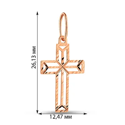 Золотий хрестик з алмазною гранню (арт. 440871а)