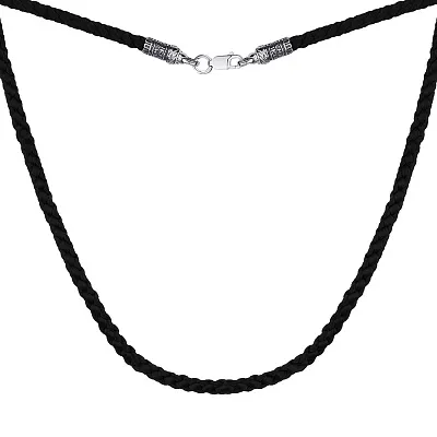 Шелковый шнурок с серебряным замком (арт. 7307/105.039-ч)