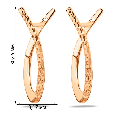 Золотые серьги с алмазной гранью (арт. 107204)