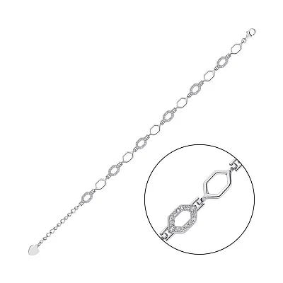 Срібний браслет з фіанітами (арт. 7509/4291)