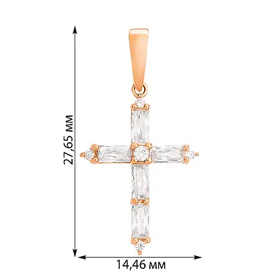 Золотая подвеска-крестик с фианитами (арт. 440421)