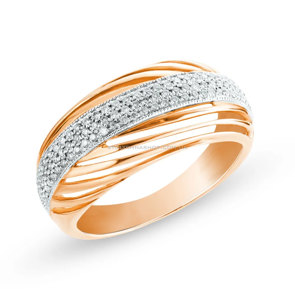Золотое кольцо с бриллиантами (арт. К201113) - цена