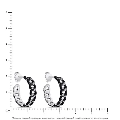 Срібні сережки з емаллю і з фіанітами  (арт. 7518/6146еч)