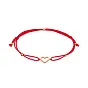 Браслет «Серце» з червоною ниткою з золотими вставками (арт. 340003к)