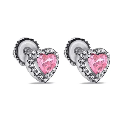 Серебряные серьги с фианитами  (арт. 7518/СК2ФР/281)