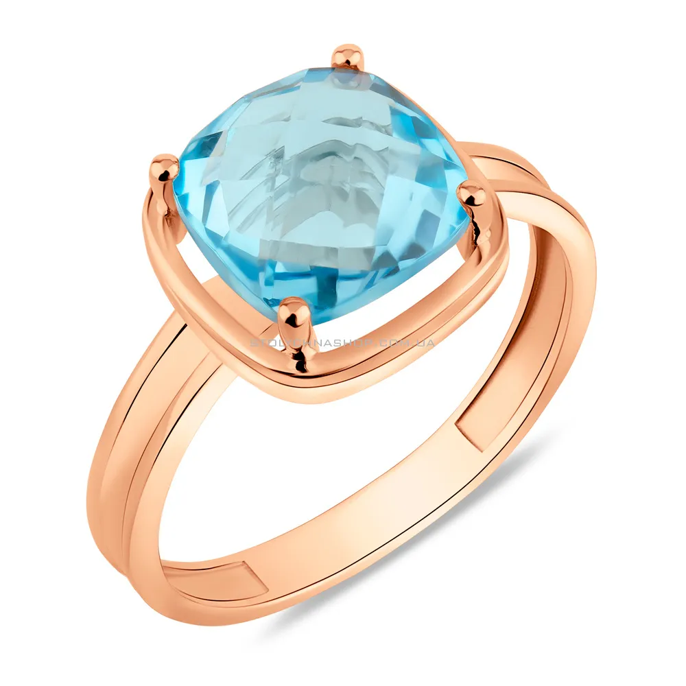 Золотое кольцо с голубым топазом (арт. 141156Птг)