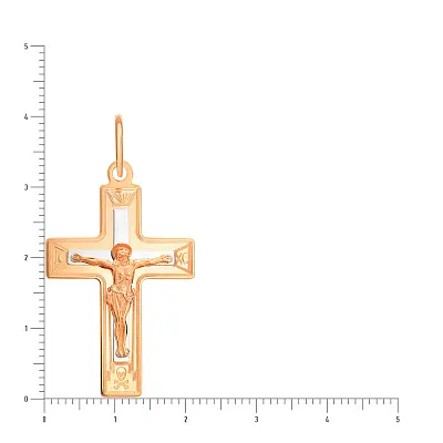 Натільний хрестик з червоного золота з розп'яттям (арт. 521131нр)