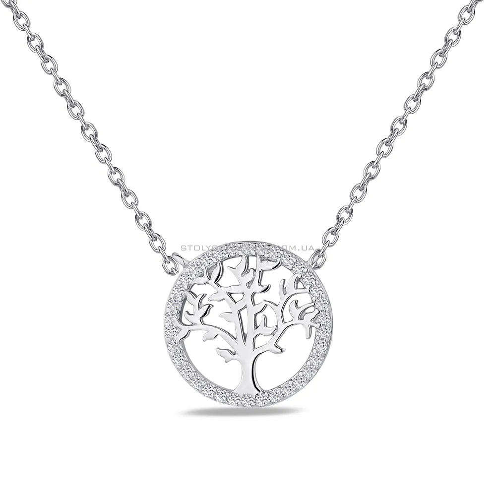 Серебряное колье "Семейное дерево" с фианитами  (арт. 7507/1142) - цена
