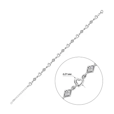 Браслет зі срібла з фіанітами  (арт. 7509/3143)