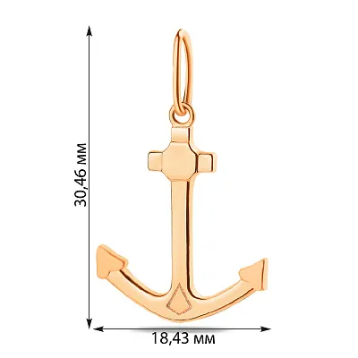 Золотая подвеска «Якорь» (арт. 424143)