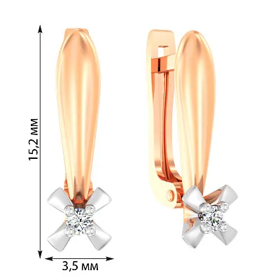 Сережки золоті з діамантами (арт. С011201005кб)