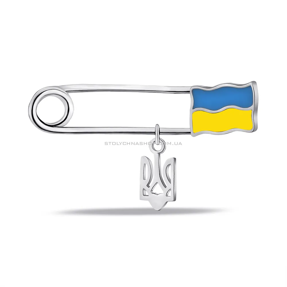 Срібна шпилька "Прапор України" (арт. 7511/Бр2/055)