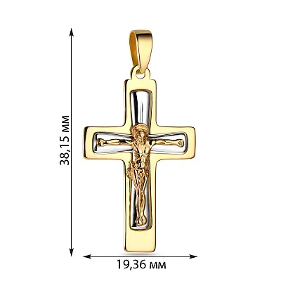 Золотий натільний хрестик з розп'яттям (арт. 501377жб)