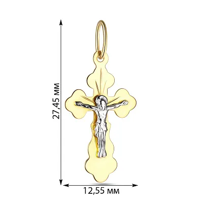 Крестик с распятием из желтого золота  (арт. 514200ж)