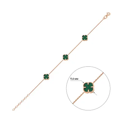 Золотой браслет с малахитом (арт. 326849/9млх)