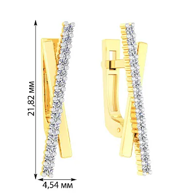 Золоті сережки з фіанітами (арт. 111076ж)