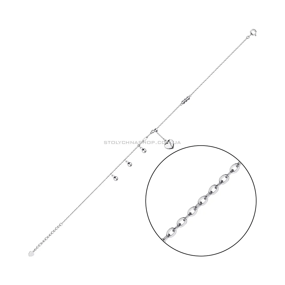 Браслет зі срібла на ногу з підвісками (арт. 7509/4396н) - цена