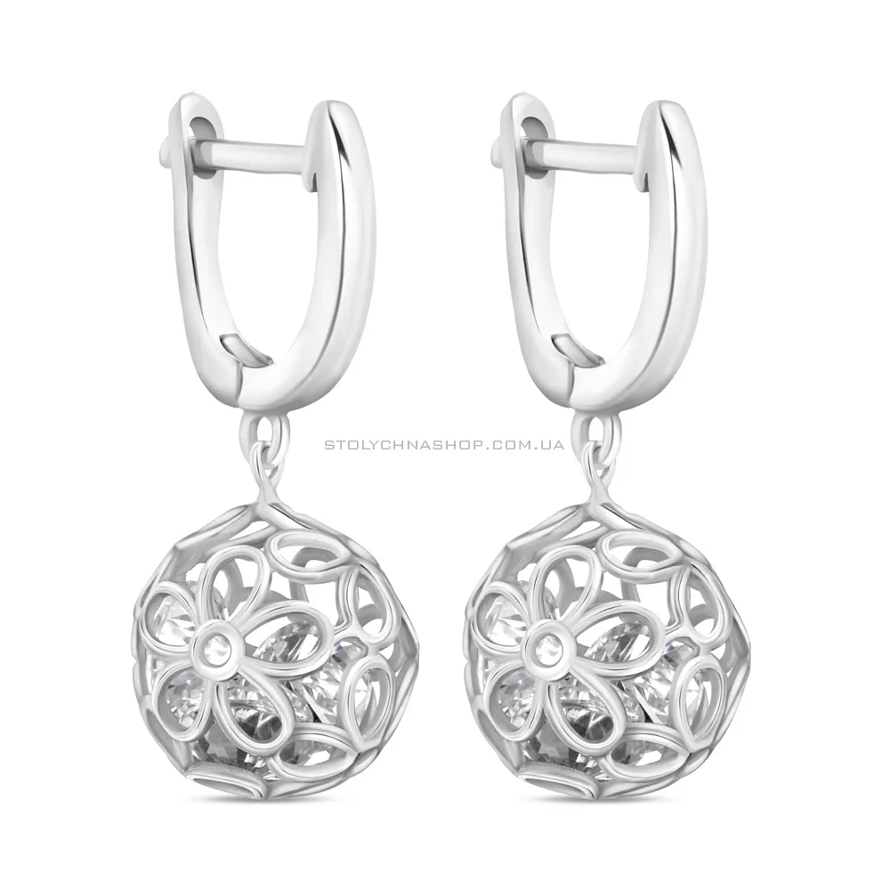Срібні сережки з підвіскою (арт. 7502/9553) - цена