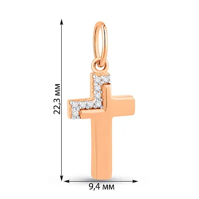 Золотой крестик с фианитами (арт. 424793)