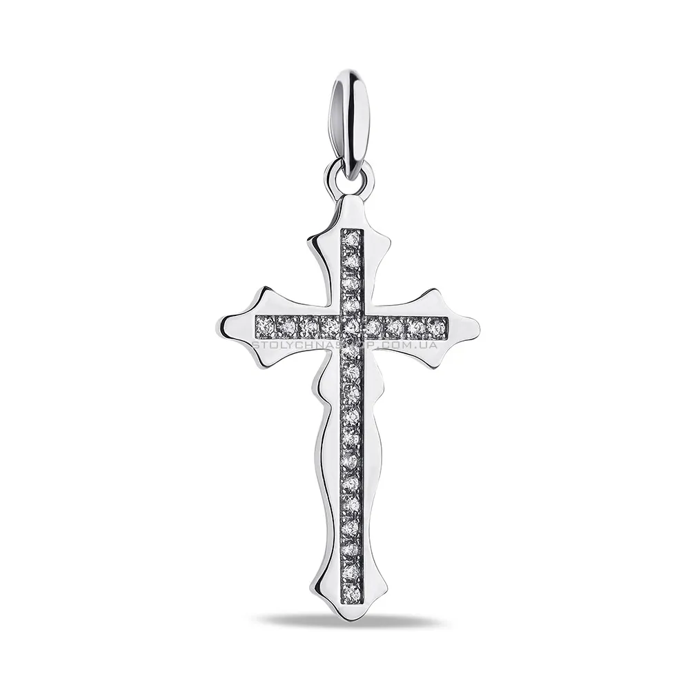 Срібний хрестик з фіанітами (арт. 7503/4035)