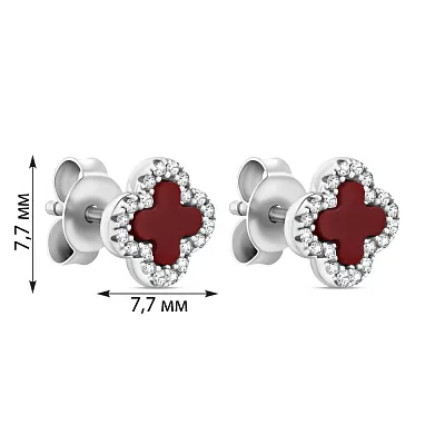 Серьги-пусеты из серебра Клевер (арт. 7518/5108/7ок)