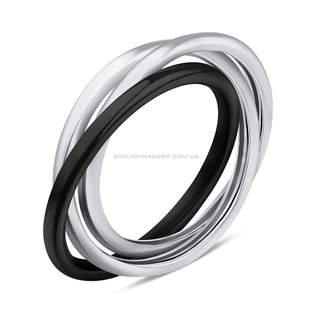 Кольца из серебра и керамики (арт. 7501/К2К/4065-17) - цена