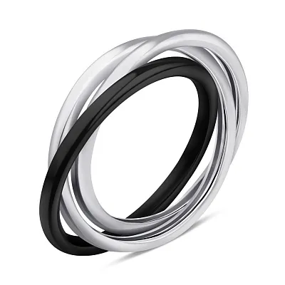 Кольца из серебра и керамики (арт. 7501/К2К/4065-17)