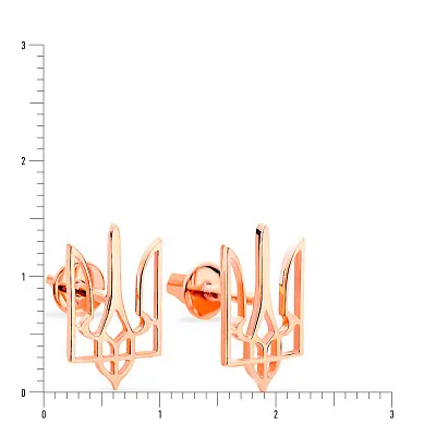 Золоті сережки пусети «Тризуб» (арт. 110434)