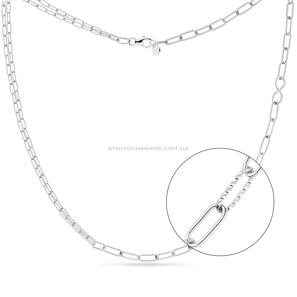 Двойное колье-цепь Trendy Style из серебра  (арт. 7507/1401) - цена