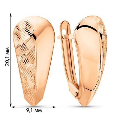 Золоті сережки з алмазною насічкою (арт. 109651)