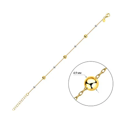 Золотой браслет с шариками (арт. 326504жб)