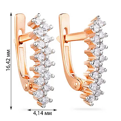 Золотые серьги с фианитами (арт. 110161)