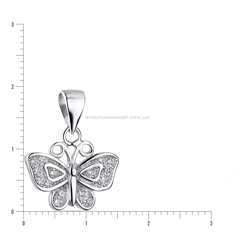 Срібна підвіска «Метелик» з фіанітами (арт. 7503/2419) - 2 - цена